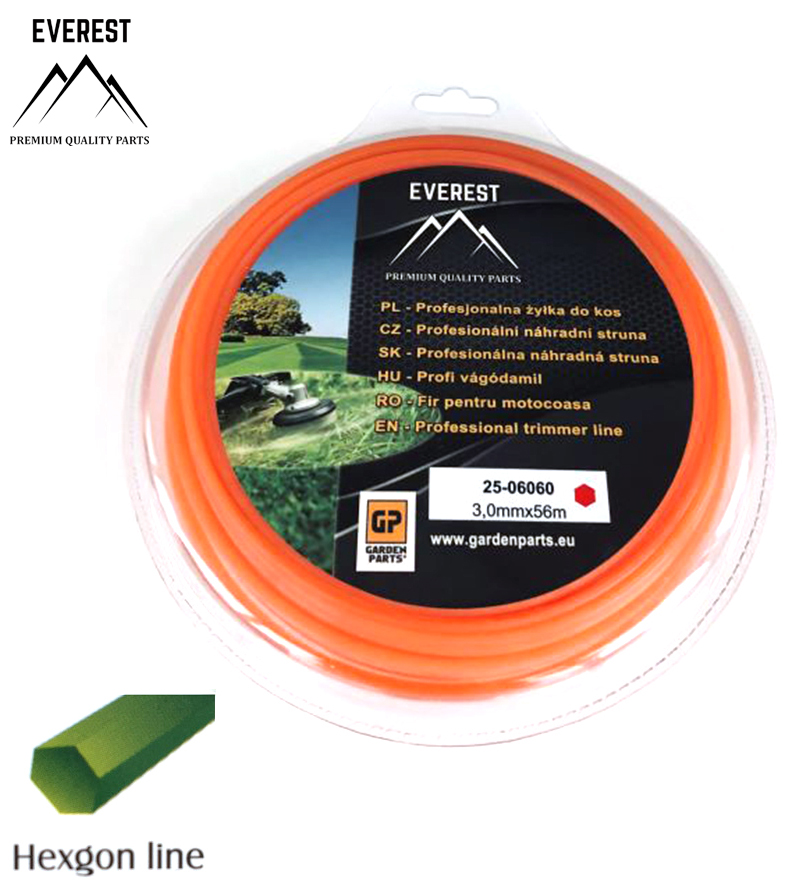 TRIMMER LINE HEXAGON LINE 3.00mm 56M EVEREST