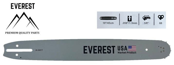 GUIDE BAR 18" 3/8 1.5mm 68DL EVEREST
