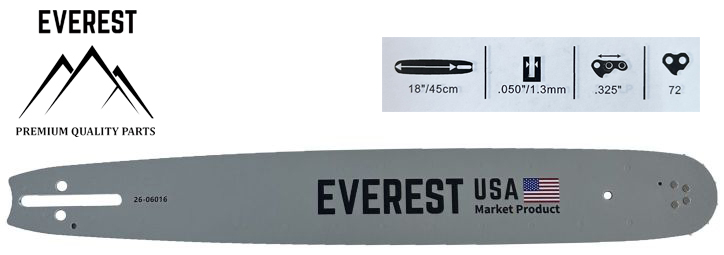 GUIDE BAR 18" .325 1.3mm 72DL EVEREST