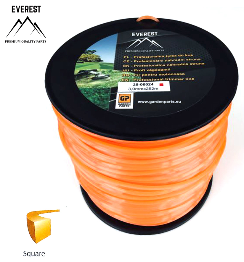 SQUARE TRIMMER LINE 3.0mm 252M EVEREST