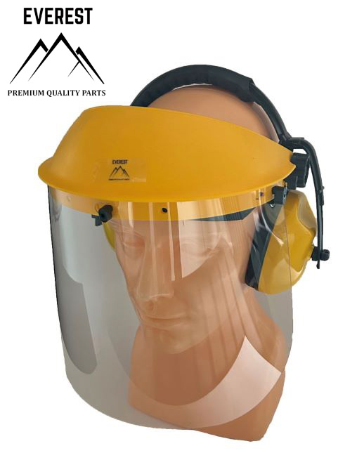 POLYCARBONATE FACE SHIELD WITH EAR PROTECTORS EVEREST