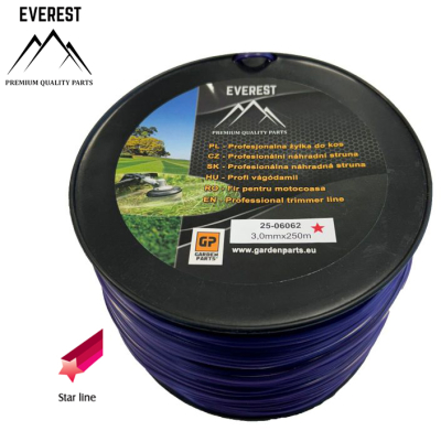 TRIMMER LINE STAR 3.0mm 250M PURPLE PROFESSIONAL EVEREST