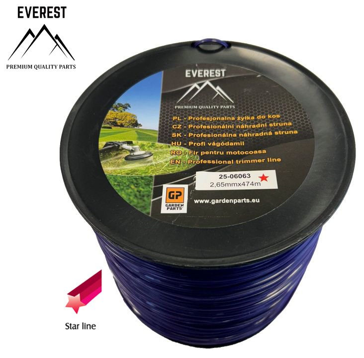 TRIMMER LINE STAR 2.65mm 474M PURPLE PROFESSIONAL EVEREST