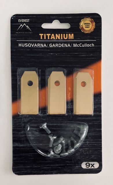 AUTOMOWER BLADE HUSQVARNA GARDENA 43mm TITANIUM SET 9 PCS EVEREST