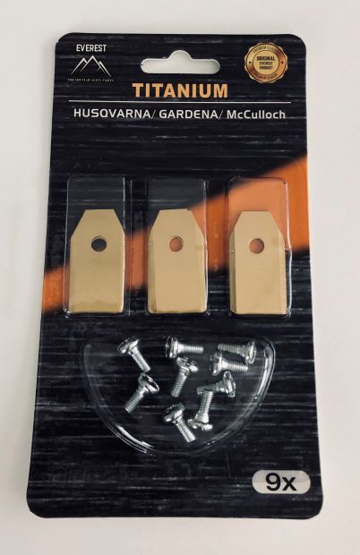 AUTOMOWER BLADE HUSQVARNA GARDENA 35mm TITANIUM SET 9 PCS EVEREST
